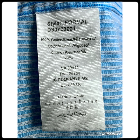 Men’s shirt from Matíníque. Excellent condition. Size XL. Blue & white stripes. - Picture 3 of 5